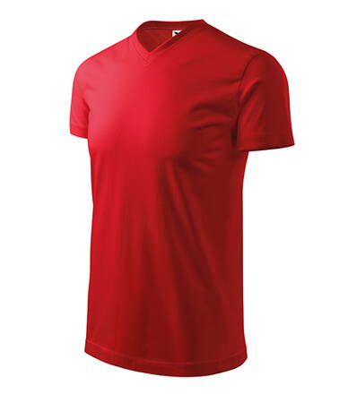 Heavy V-neck - Tričko unisex (červená)