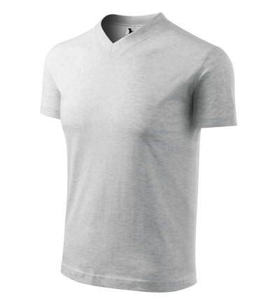 V-neck - Tričko unisex (svetlosivý melír)