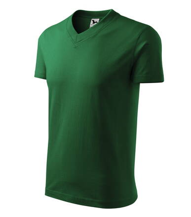 V-neck - Tričko unisex (fľaškovozelená)