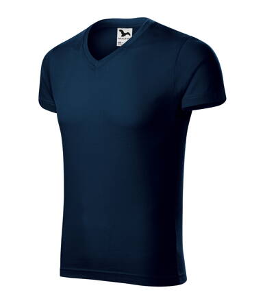 Slim Fit V-neck - Tričko pánske (tmavomodrá)