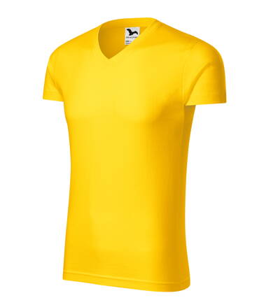 Slim Fit V-neck - Tričko pánske (žltá)
