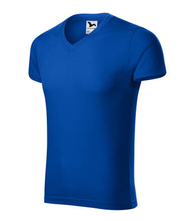Slim Fit V-neck - Tričko pánske (kráľovská modrá)
