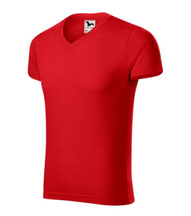 Slim Fit V-neck - Tričko pánske (červená)