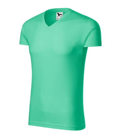 Slim Fit V-neck - Tričko pánske (mätová)