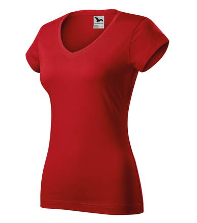 Fit V-neck - Tričko dámske (červená)