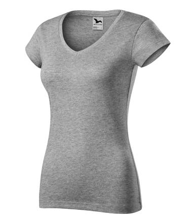 Fit V-neck - Tričko dámske (tmavosivý melír)