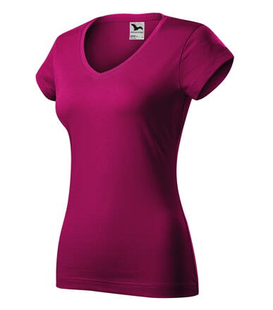 Fit V-neck - Tričko dámske (fuchsia red)