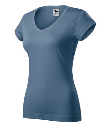 Fit V-neck - Tričko dámske (denim)