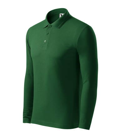 Pique Polo LS - Polokošeľa pánska (fľaškovozelená)
