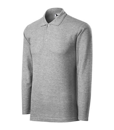 Pique Polo LS - Polokošeľa pánska (tmavosivý melír)