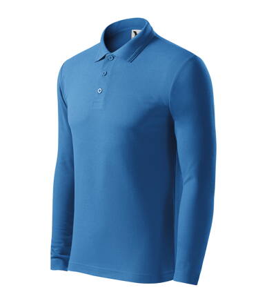 Pique Polo LS - Polokošeľa pánska (svetlomodrá)