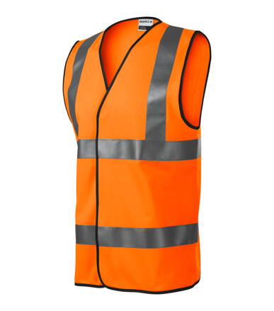 HV Bright - Bezpečnostná vesta unisex (fluorescenčná oranžová)