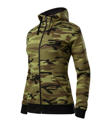 Camo Zipper - Mikina dámska (camouflage green)