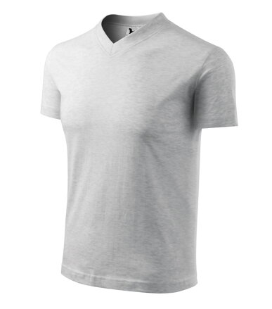 V-neck - Tričko unisex (svetlosivý melír)
