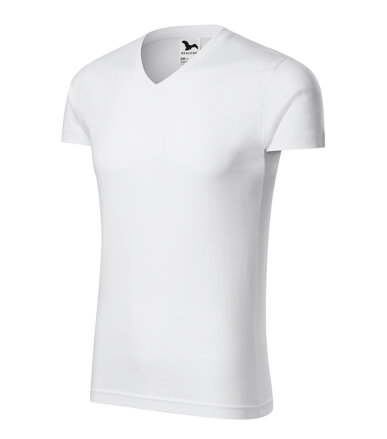 Slim Fit V-neck - Tričko pánske (biela)