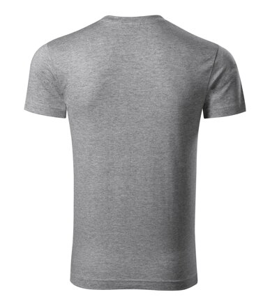 Slim Fit V-neck - Tričko pánske (tmavosivý melír)