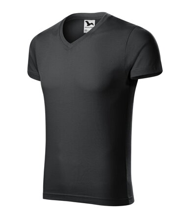 Slim Fit V-neck - Tričko pánske (ebony gray)