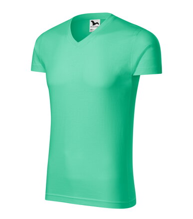 Slim Fit V-neck - Tričko pánske (mätová)