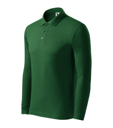 Pique Polo LS - Polokošeľa pánska (fľaškovozelená)