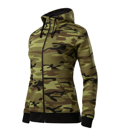 Camo Zipper - Mikina dámska (camouflage green)