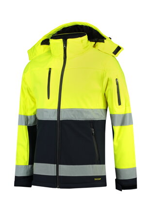 Bi-color EN ISO 20471 Softshell - Softshellová bunda unisex (fluorescenčná žltá)